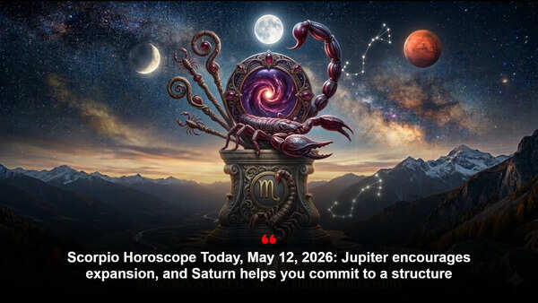 Scorpio Horoscope Today, May 12, 2026: Jupiter encourages expansion, and Saturn helps you commit to a structure
