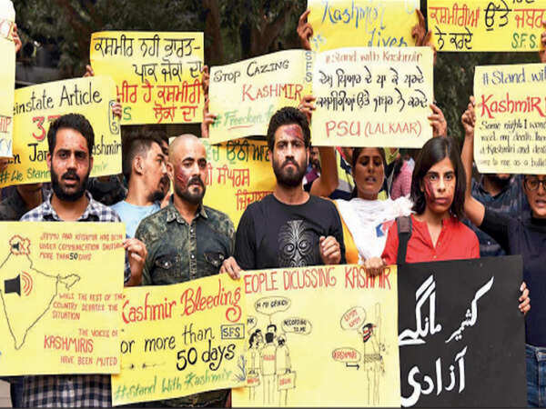 50 days of Kashmir lockdown: Left parties hold protest on campus