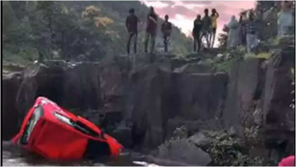 On cam, miracle rescue as car with child plunges into waterfall