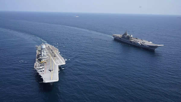 In signal to China, Indian Navy deploys two aircraft carriers in mega drill
