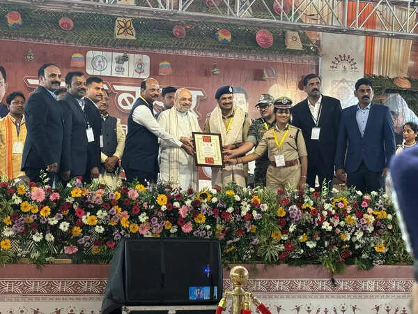Shah felicitates Telangana cops for making state Naxal-free
