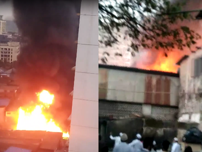 Mumbai: Massive fire breaks out at Pathanwadi road in Malad