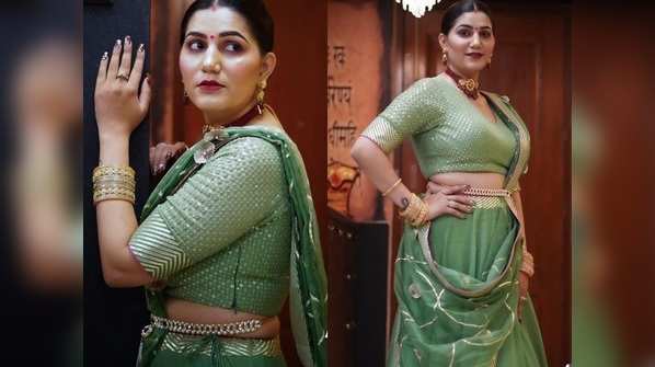 Bigg Boss fame Sapna Choudhary flaunts her desi look with pride; see dolled-up photos of the new mommy