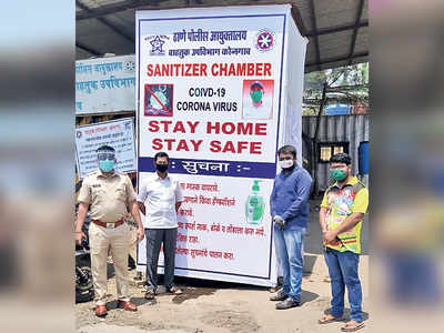 Cop’s son designs hands-free sanitising chamber