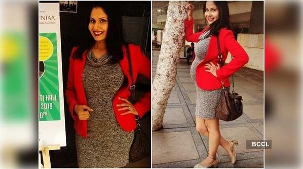 Heavily pregnant Chhavi Mittal steps out in style; dons a short dress with red blazer