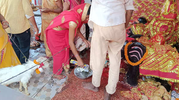 A temple in eastern UP where the faithful eat meat