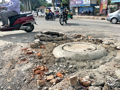 Not rain, but sewage floods Bengaluru roads