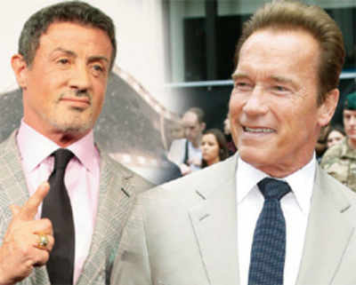 Stallone, Schwarzenegger like irritating each other