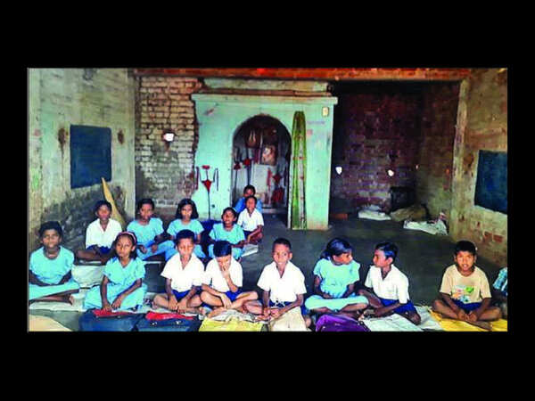 No school building, Kalahandi pupils attend class in temple