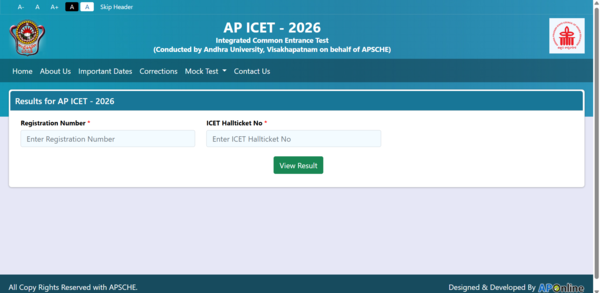 AP ICET 2026 result released at cets.apsche.ap.gov.in with 91.41 pass percentage: Direct link to download scorecards here