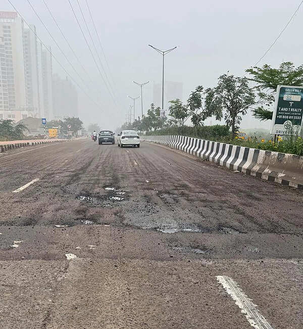 Gurgaon Sector 102-102A road crumbles, residents raise quality concerns