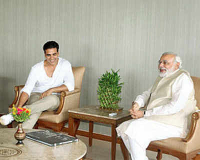 Akki meets Modi, talks shop