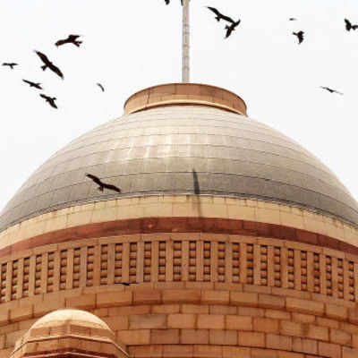 Delhi: Couple strips in front of Rashtrapati Bhavan