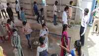 Students line up in front of exam centres for JEE Mains, follow Covid-19 safety norms 