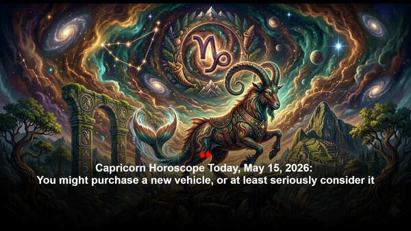 Capricorn Horoscope Today, May 15, 2026: You might purchase a new vehicle, or at least seriously consider it