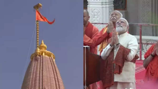 Watch: PM Narendra Modi hoists saffron Dharma Dhwaj atop Ayodhya's Ram Mandir