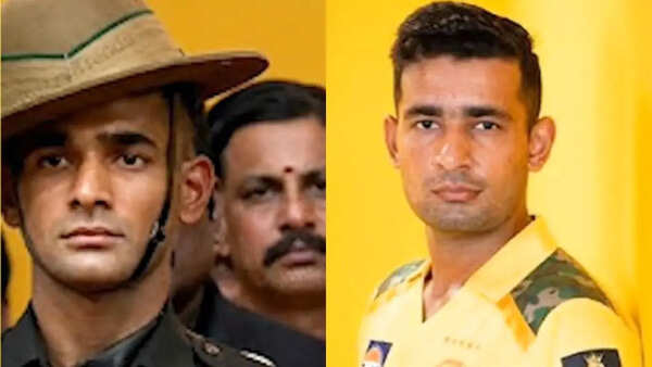 Watch: CSK's Anshul Kamboj meets his viral doppelganger present in Tamil Nadu CM Vijay’s oath ceremony