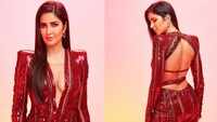 Katrina Kaif looks ravishing in this maroon thigh-high slit gown! 