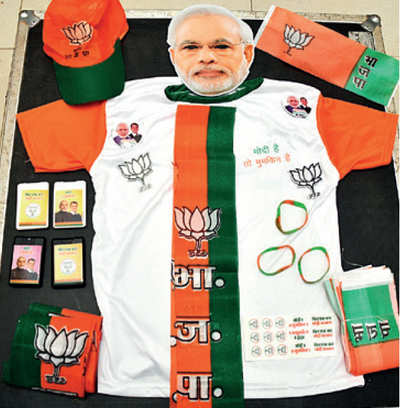BJP woos supporters with NaMo merchandise, 50,000 kits distributed by booth pramukhs on first day of polling