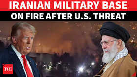 ON CAM: Iranian Military Base On Fire; Smoke Rises Over Tehran As Trump Threatens Action | WATCH