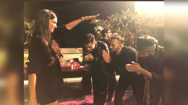 Ranveer Singh reveals the story behind the photo of Deepika Padukone blessing him, Karan Johar and Rohit Shetty at 'Simmba' success party