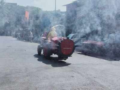 Fire brigade sprays 3 lakh litre disinfectant covering 13,728 km area of the city