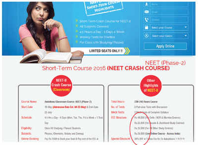 Coaching institutes make a NEET packet