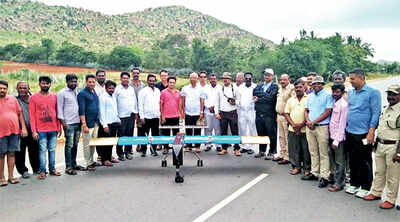 Unmanned Aerial Vehicle disperses 100 kg seeds in an arid stretch