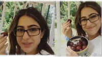 Sara Ali Khan enjoys sumptuous plums while listening to Kartik Aaryan's song 