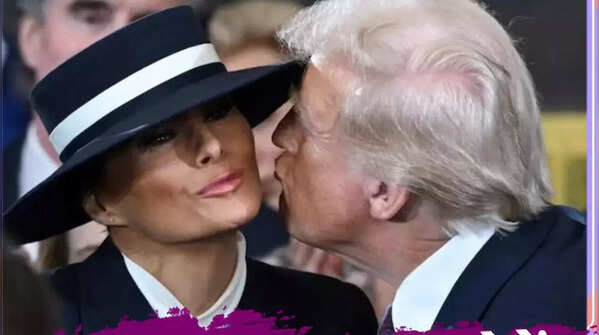 When Melania Trump dodged kissing Donald Trump at inauguration day 2025