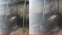 CCTV footage: Speeding bus hits truck from behind at toll plaza 