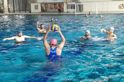 Faculty plays water polo at Bennett Univ
