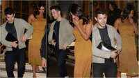 Priyanka Chopra and Nick Jonas share an inside joke as they get snapped in London with a mad case of the giggles 
