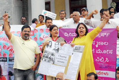 Home-buyers in Bengaluru hit the streets on Saturday in protest against the Karnataka government’s delay in implementing RERA Act