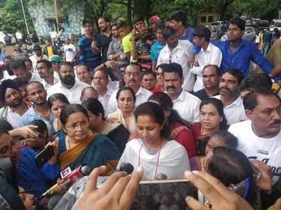 NCP leader Supriya Sule joins protesters against cutting of trees in Aarey Colony