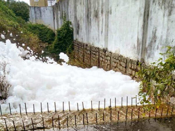 Froth in lake: Residents say toxic, pollution board claims detergent