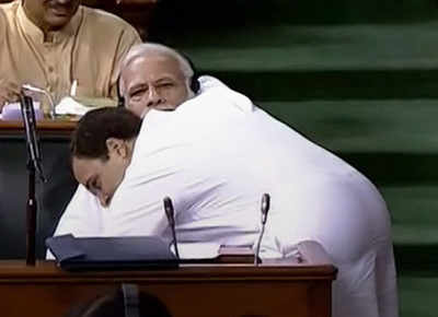 Rahul Gandhi hugs PM Narendra Modi: Social media abuzz with  memes