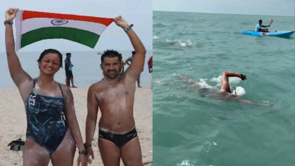 'We did it!': Bengaluru couple creates history, swims from Sri Lanka to India in 11 hours
