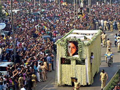Sridevi's final journey: And they turned up in thousands to say goodbye…