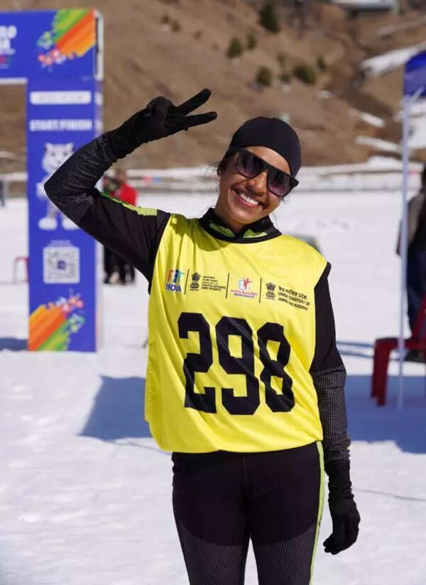 Meghalaya skier Kajal’s emotional double gold sweep in Gulmarg
