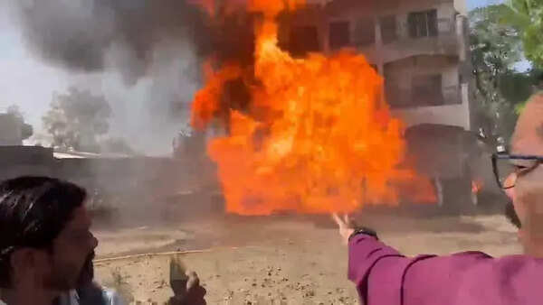 Oil Drums Explode After Fire, 4 Firemen Injured Battling Flames