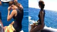 Disha flaunts her perfect physique in black swimwear 