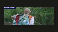 PM Narendra Modi releases colourful butterflies at the Butterfly Park in Kevadiya 