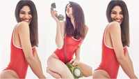Lopamudra Raut creates ripples on social media with her red swim wear photos 