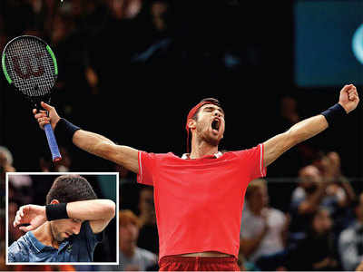 Unseeded Karen Khachanov stuns Novak Djokovic to win his 1st Paris Masters title