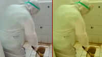 Watch: Puducherry Health Minister cleans toilet at COVID ward 