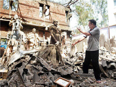 Sculptor’s works in pieces after TMC demolishes studio