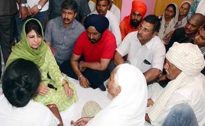 J&K CM Mehbooba Mufti visit RS Pura, condoles with border shelling hit families