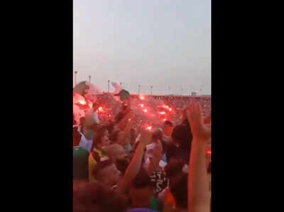 Fake alert: Video of Algerian fans celebrating football win shared as crowd gathered for Imran Khan in USA