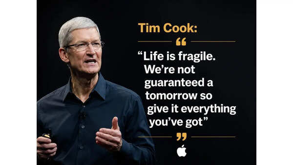 Quote of the day by Tim Cook: “Life is fragile. We're not guaranteed a tomorrow so give it everything you've got”